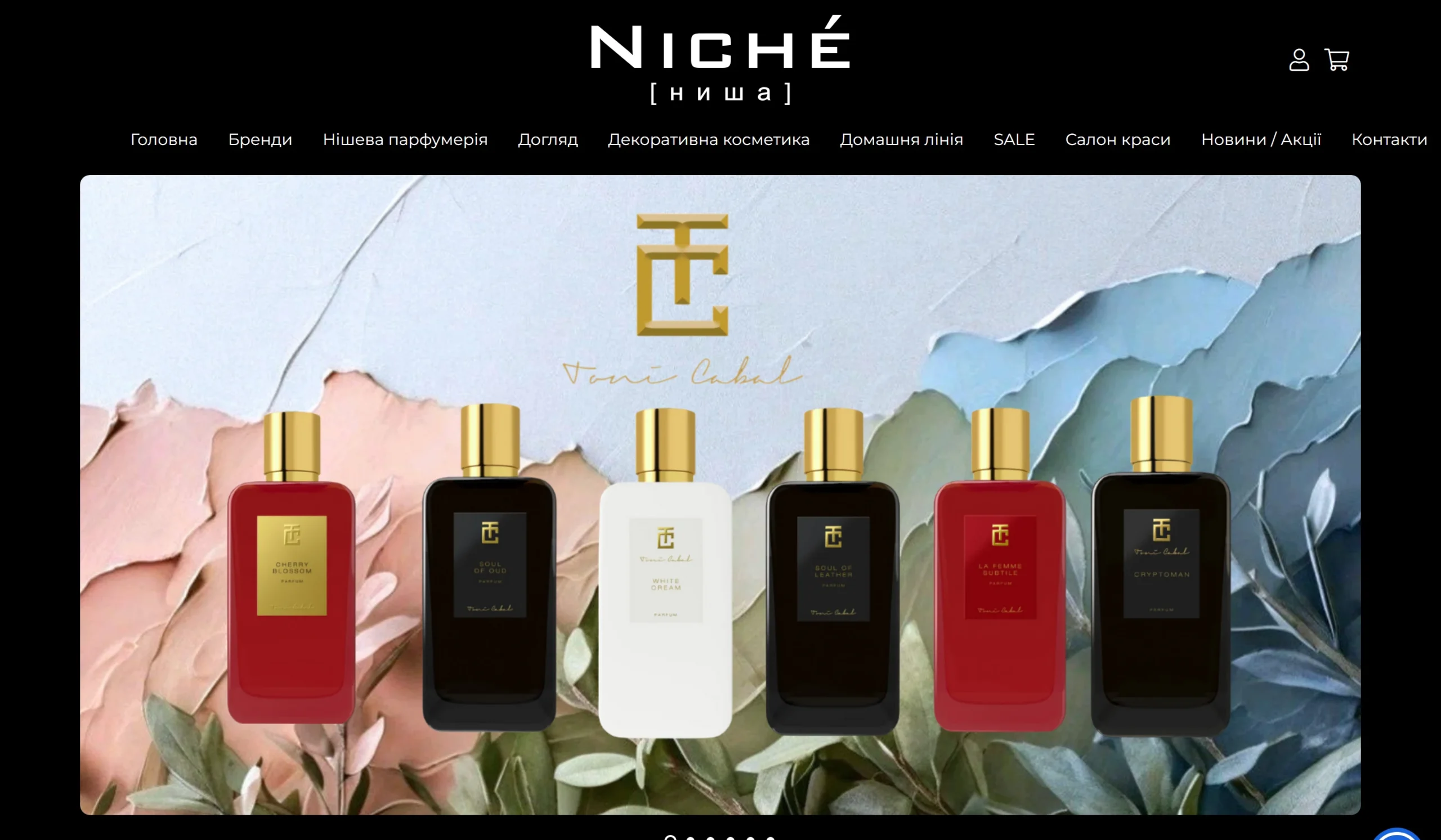 NICHE perfume online store built by WebLift